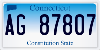 CT license plate AG87807