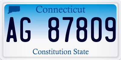 CT license plate AG87809