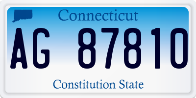 CT license plate AG87810