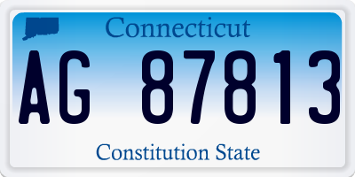 CT license plate AG87813