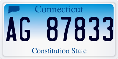 CT license plate AG87833