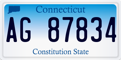 CT license plate AG87834