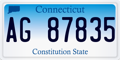 CT license plate AG87835