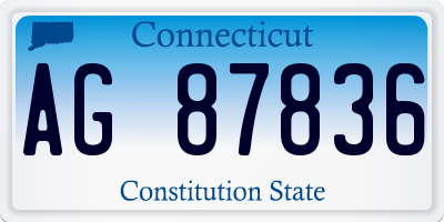 CT license plate AG87836