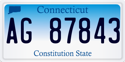 CT license plate AG87843