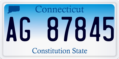 CT license plate AG87845