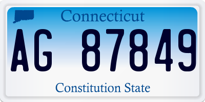CT license plate AG87849