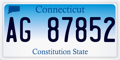 CT license plate AG87852