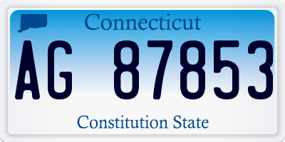 CT license plate AG87853