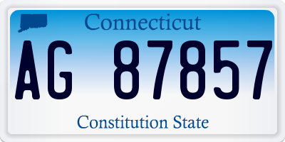 CT license plate AG87857