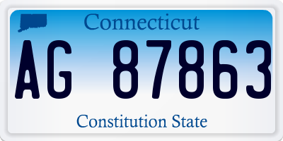 CT license plate AG87863