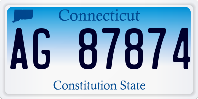 CT license plate AG87874