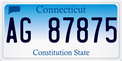 CT license plate AG87875