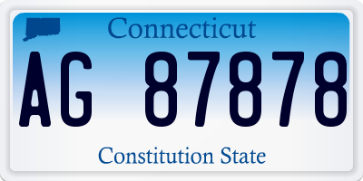 CT license plate AG87878
