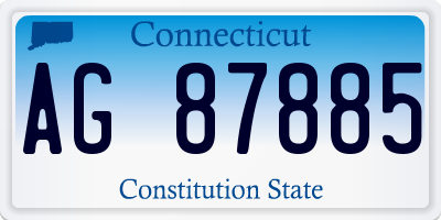 CT license plate AG87885