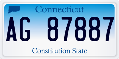 CT license plate AG87887