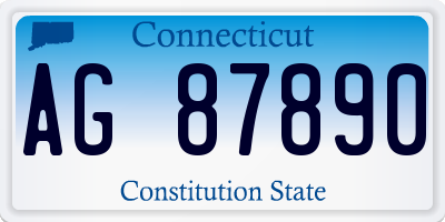 CT license plate AG87890