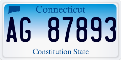 CT license plate AG87893