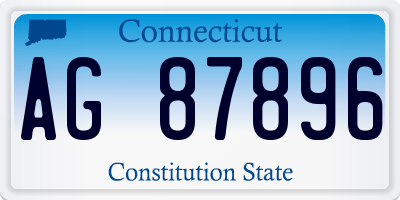 CT license plate AG87896