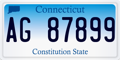 CT license plate AG87899