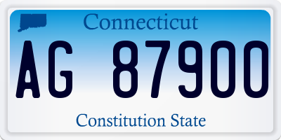 CT license plate AG87900