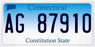 CT license plate AG87910