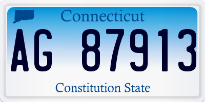 CT license plate AG87913