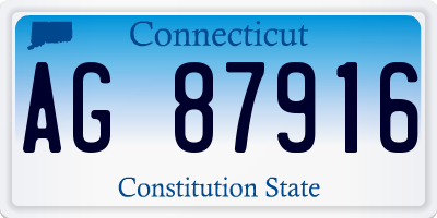 CT license plate AG87916