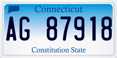 CT license plate AG87918