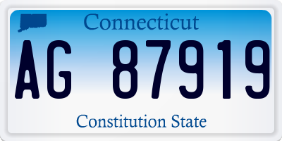 CT license plate AG87919