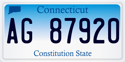 CT license plate AG87920