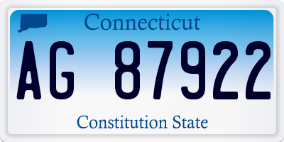 CT license plate AG87922
