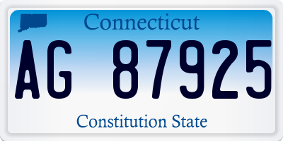 CT license plate AG87925