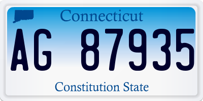 CT license plate AG87935
