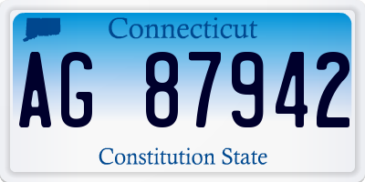 CT license plate AG87942