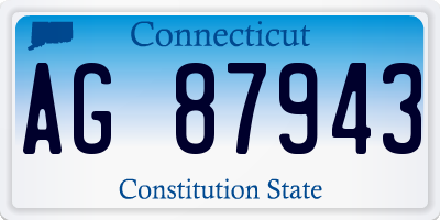 CT license plate AG87943