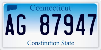 CT license plate AG87947