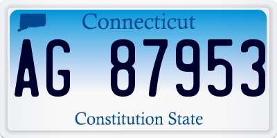 CT license plate AG87953