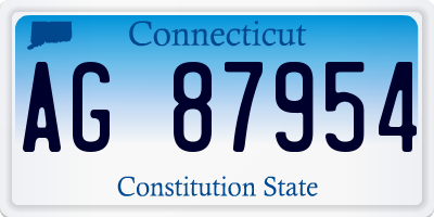 CT license plate AG87954