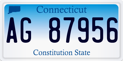 CT license plate AG87956