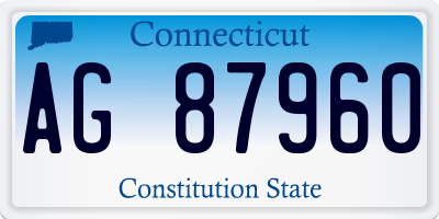 CT license plate AG87960