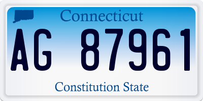 CT license plate AG87961
