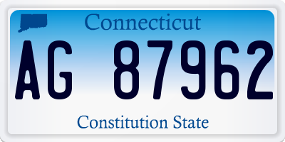 CT license plate AG87962
