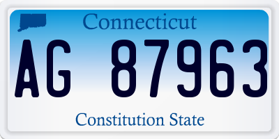 CT license plate AG87963