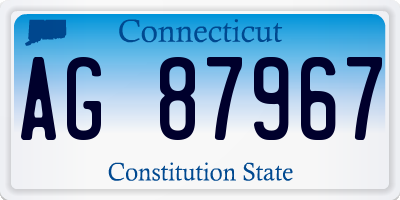 CT license plate AG87967