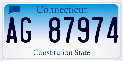 CT license plate AG87974