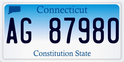 CT license plate AG87980