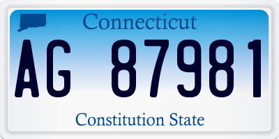 CT license plate AG87981