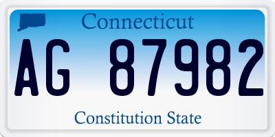 CT license plate AG87982