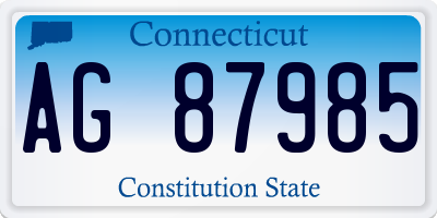 CT license plate AG87985